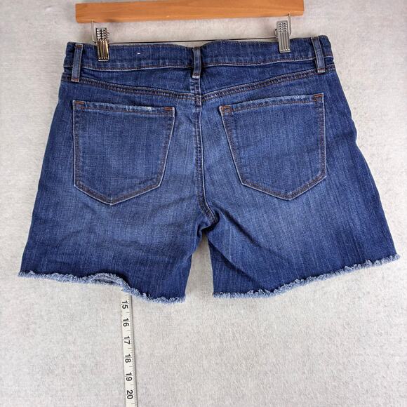 Loft Jean Shorts Women's 28 (measured 32) Blue Denim Cutt Off Cotton Stretch - Picture 4 of 11